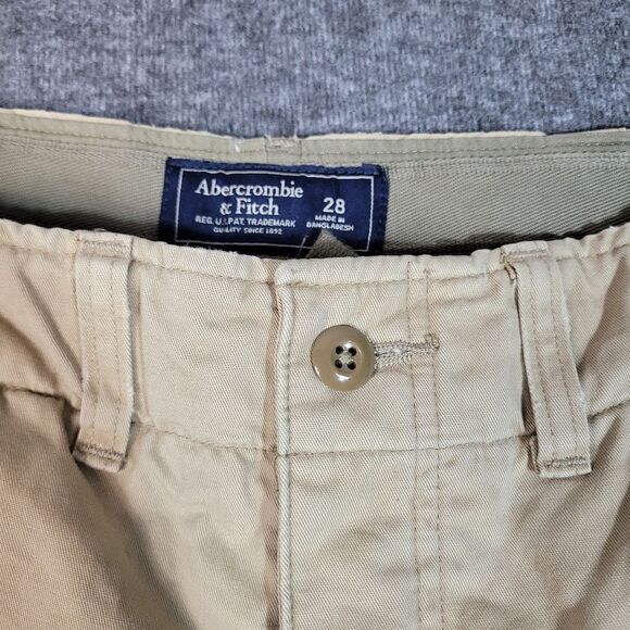 Abercrombie & Fitch Men's 28 Cargo Khaki Distressed Grunge Paratrooper New - Picture 3 of 12